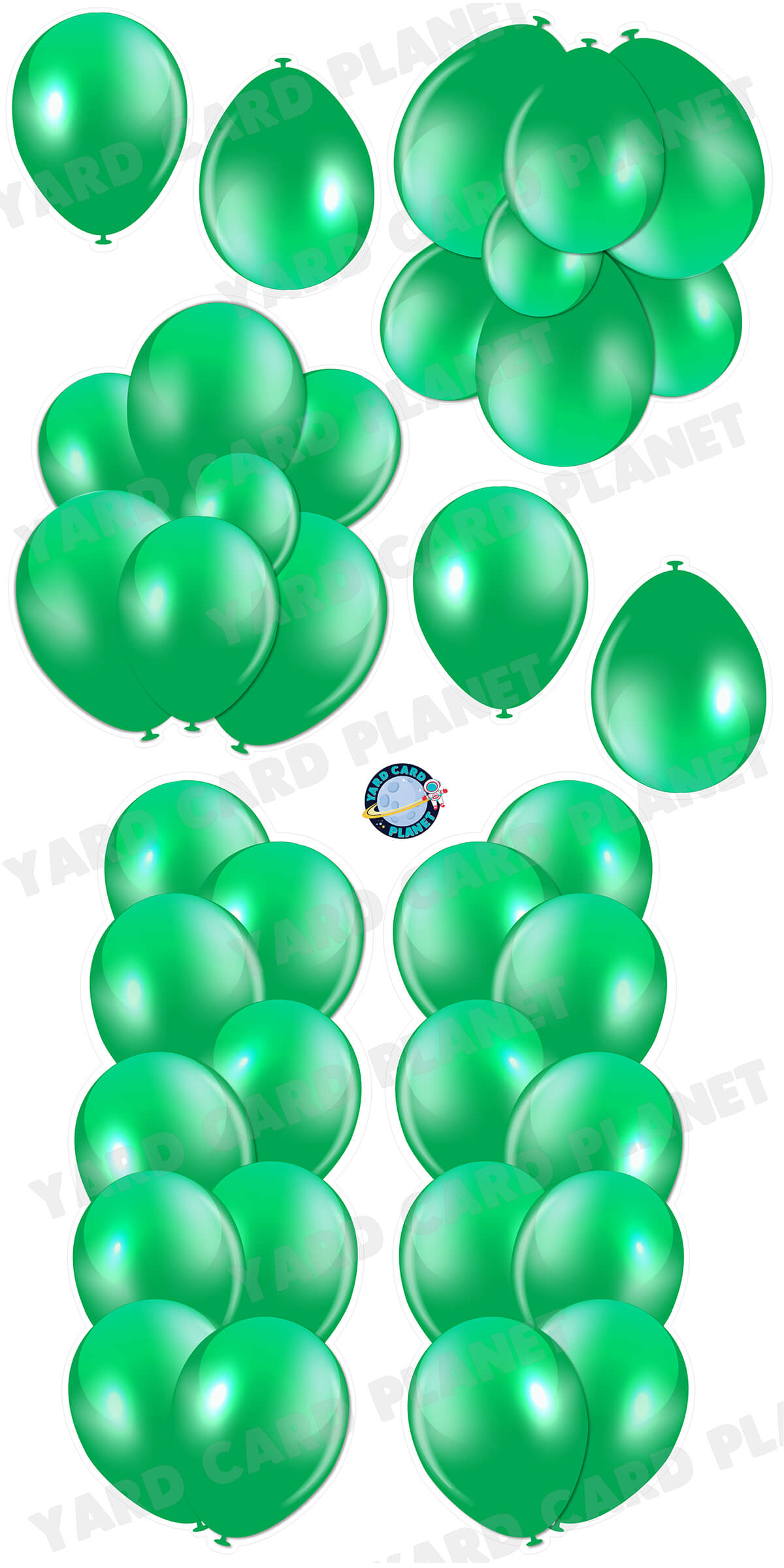 Green Balloon Towers, Bouquets and Singles Yard Card Set