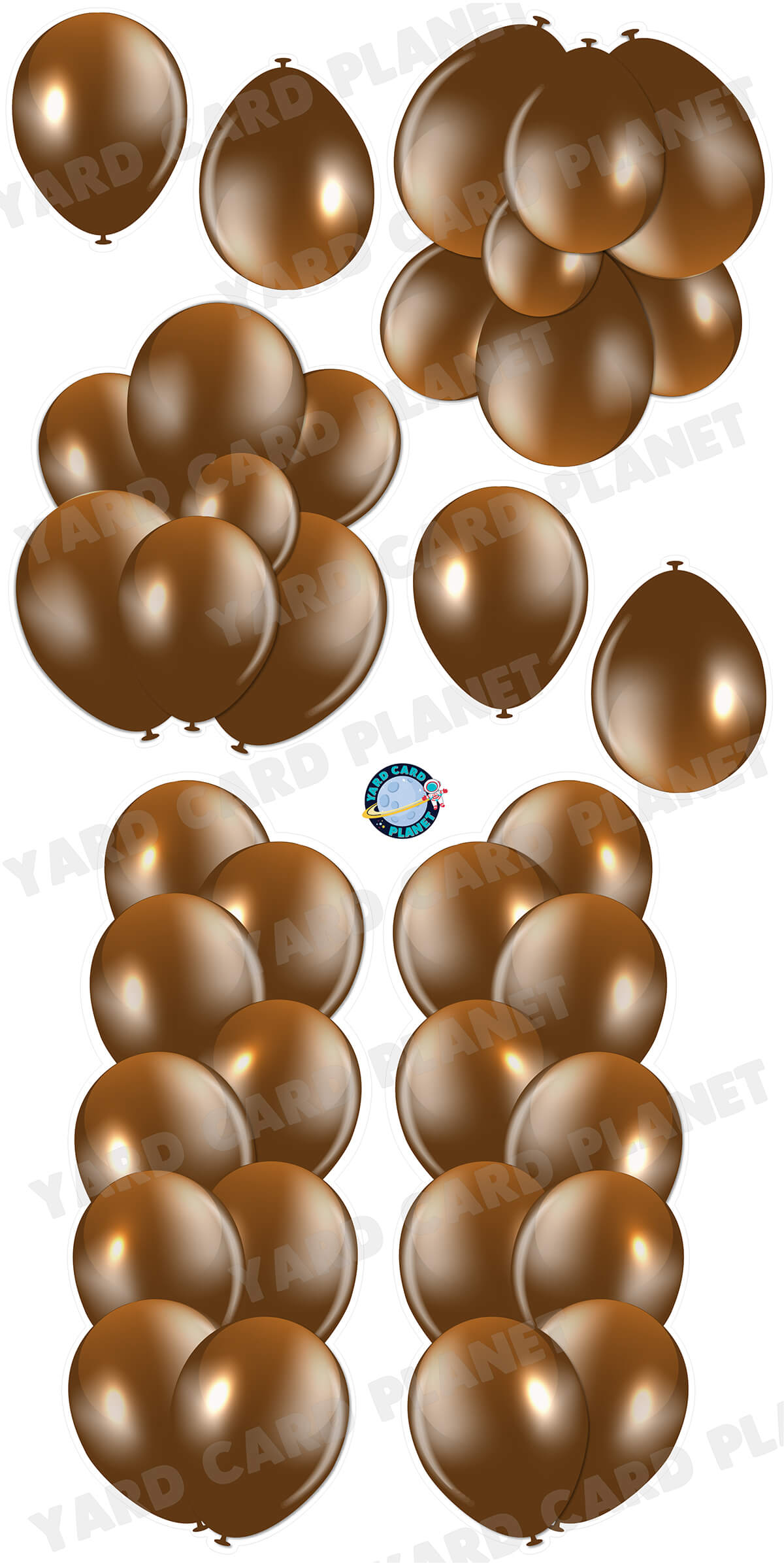 Brown Balloon Towers, Bouquets and Singles Yard Card Set