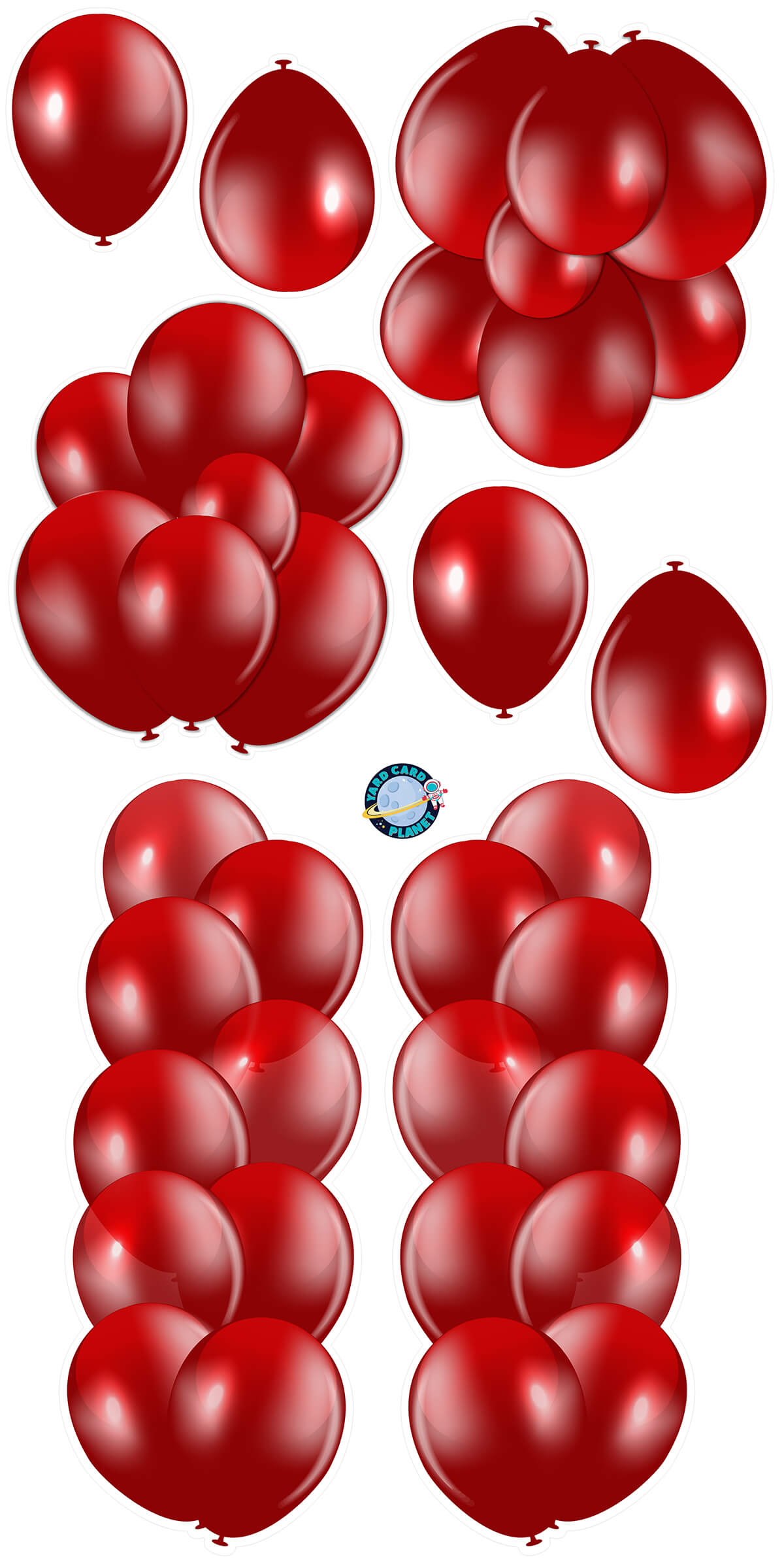 Maroon Balloon Towers, Bouquets and Singles Yard Card Set