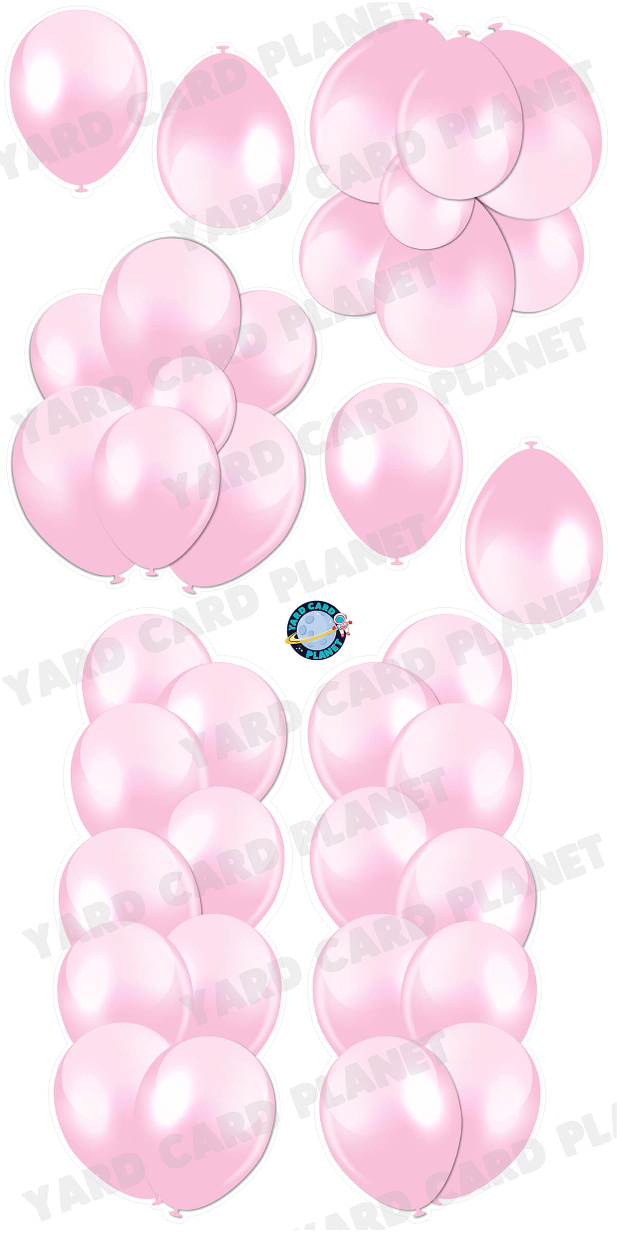 Light Pink Balloon Towers, Bouquets and Singles Yard Card Set