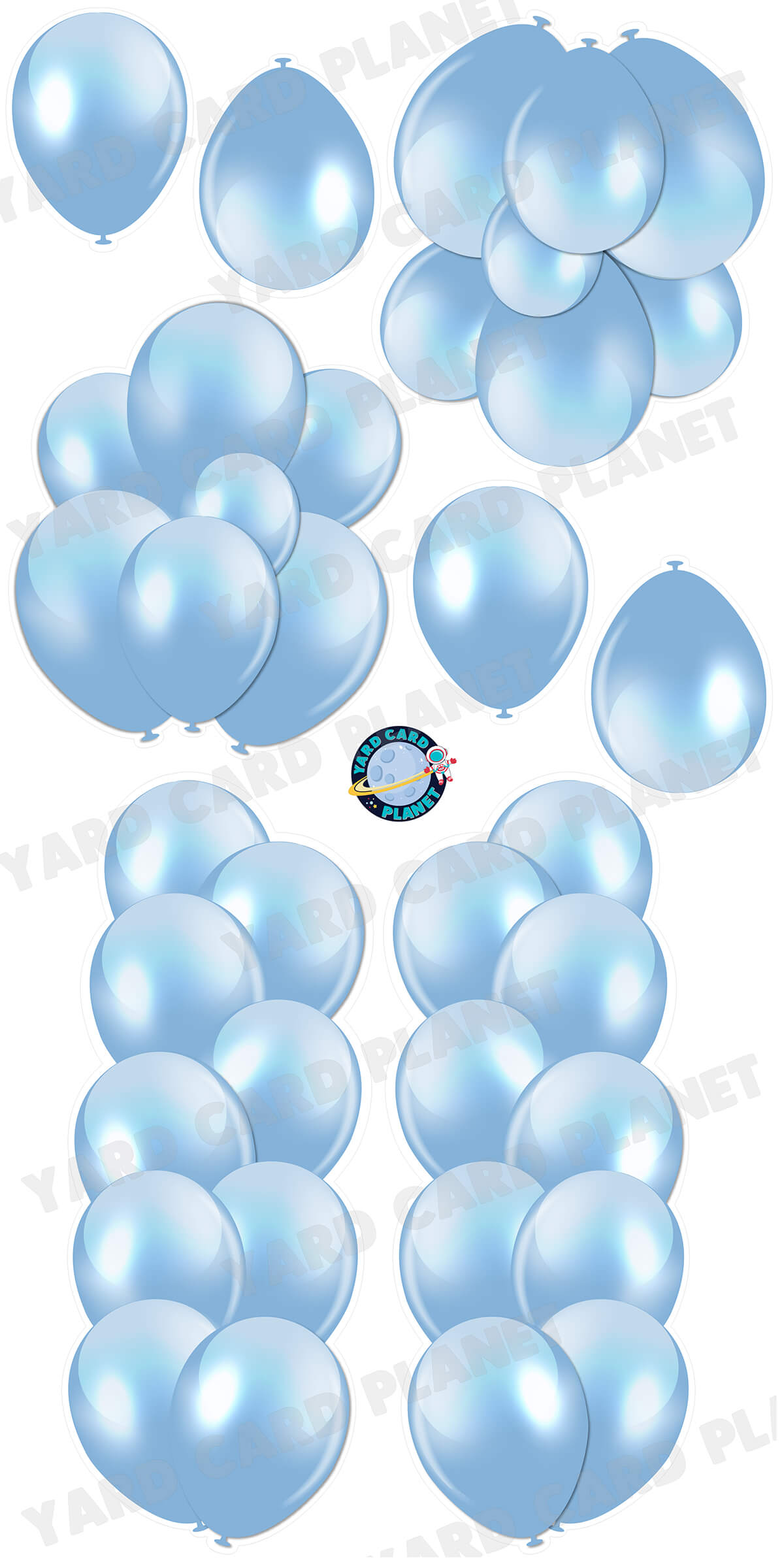 Baby Blue Balloon Towers, Bouquets and Singles Yard Card Set