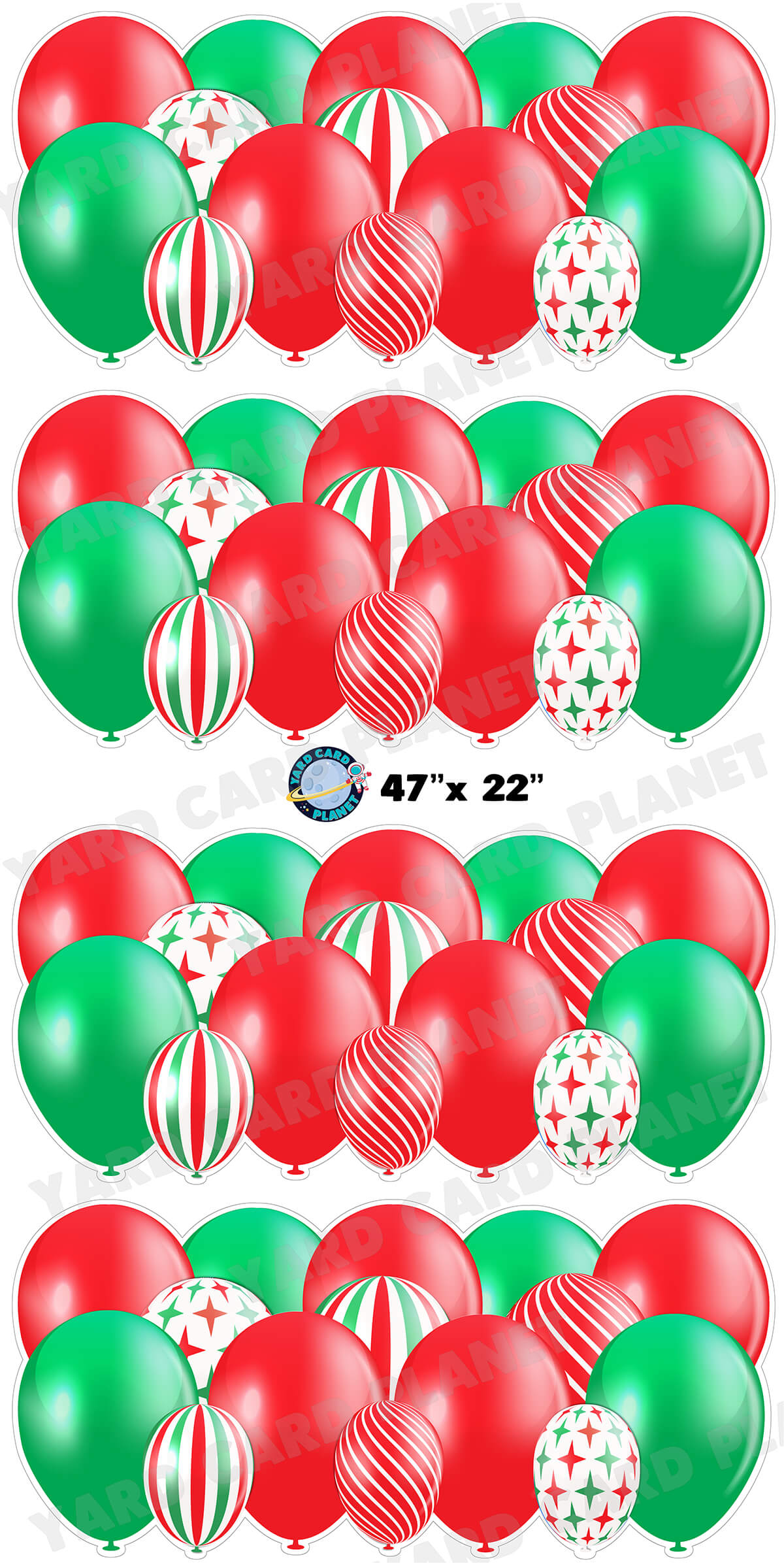 Christmas Pattern Balloon Panels Yard Card Set