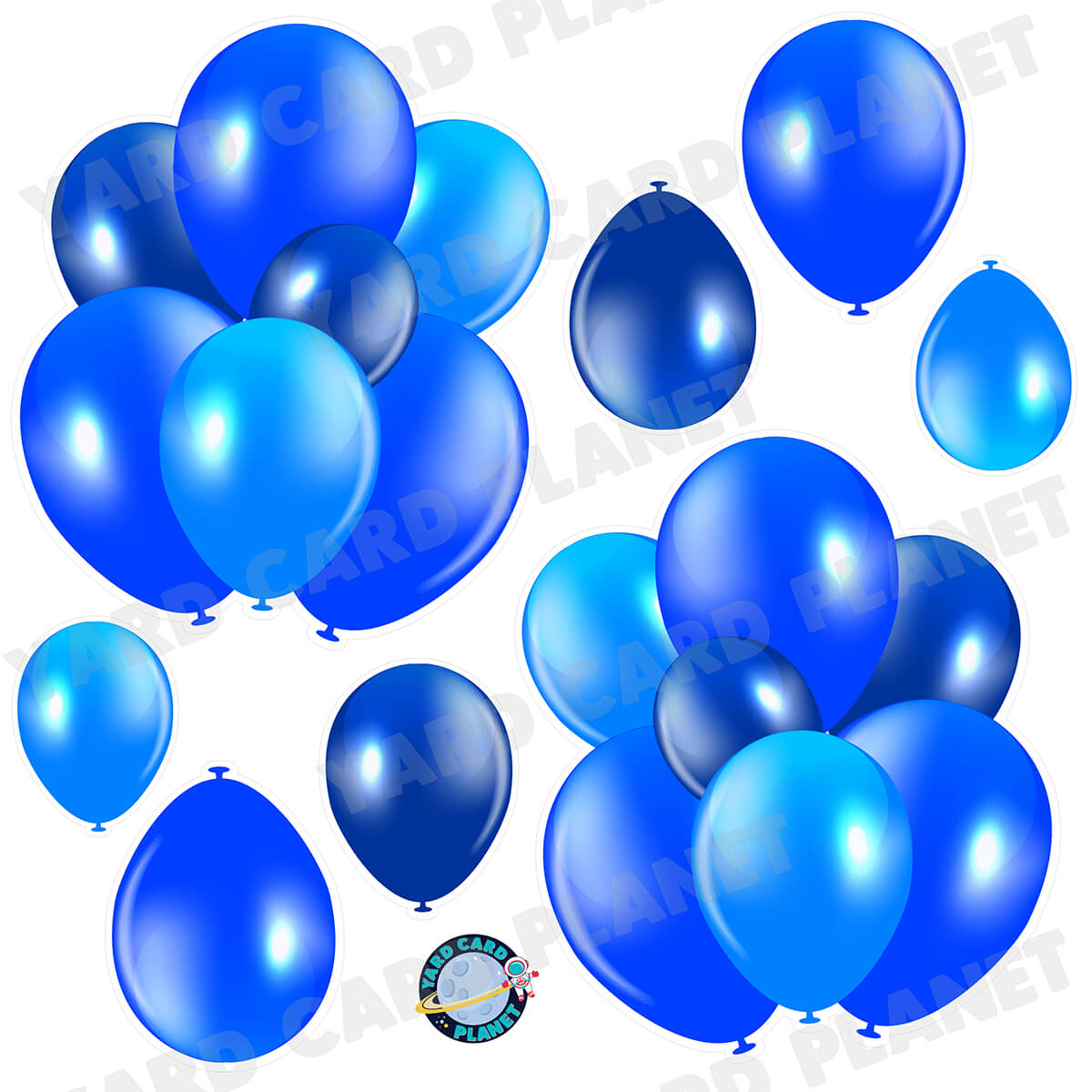 Balloon Bundles Bouquets Blue, White, Silver Yard Cards (M292HS) fashion