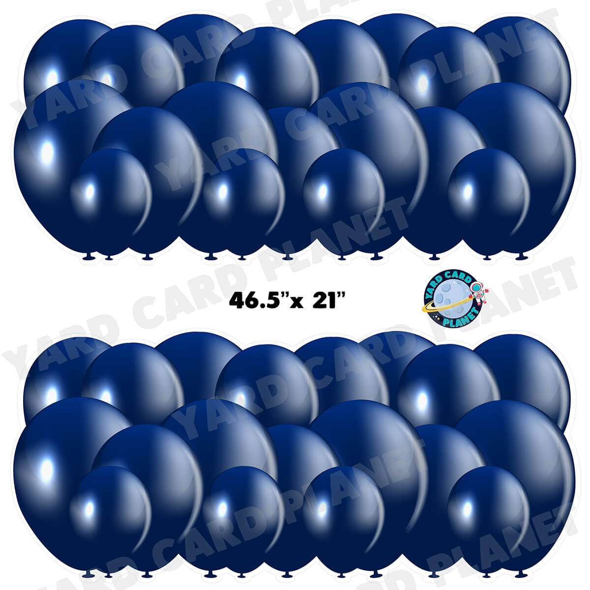 Navy Blue Balloon Panels Half Sheet Yard Card Set