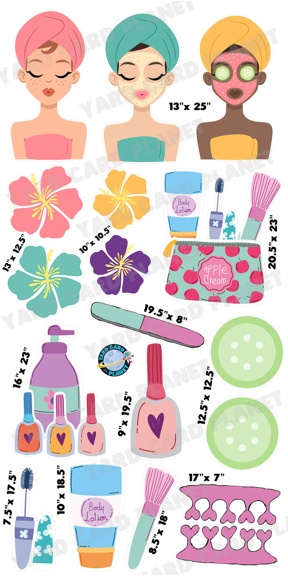 Spa Day Yard Card Flair Set