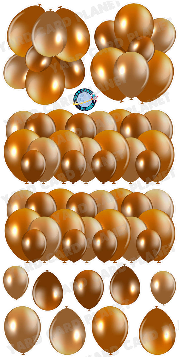 Brown Balloon Panels, Bouquets and Singles Yard Card Set