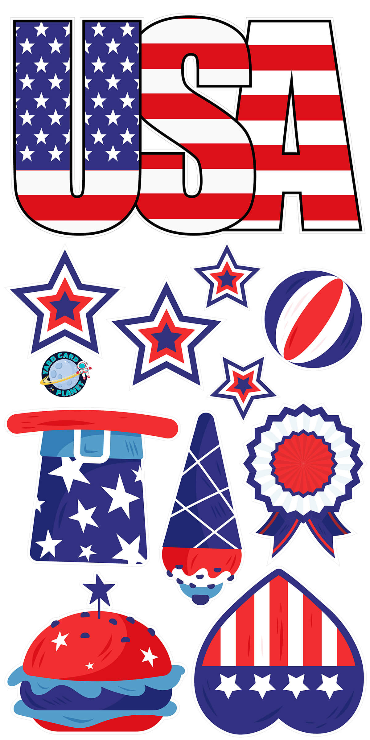 Patriotic Signs USA Independence Day Flair outlet Yard Cards (F240HS)