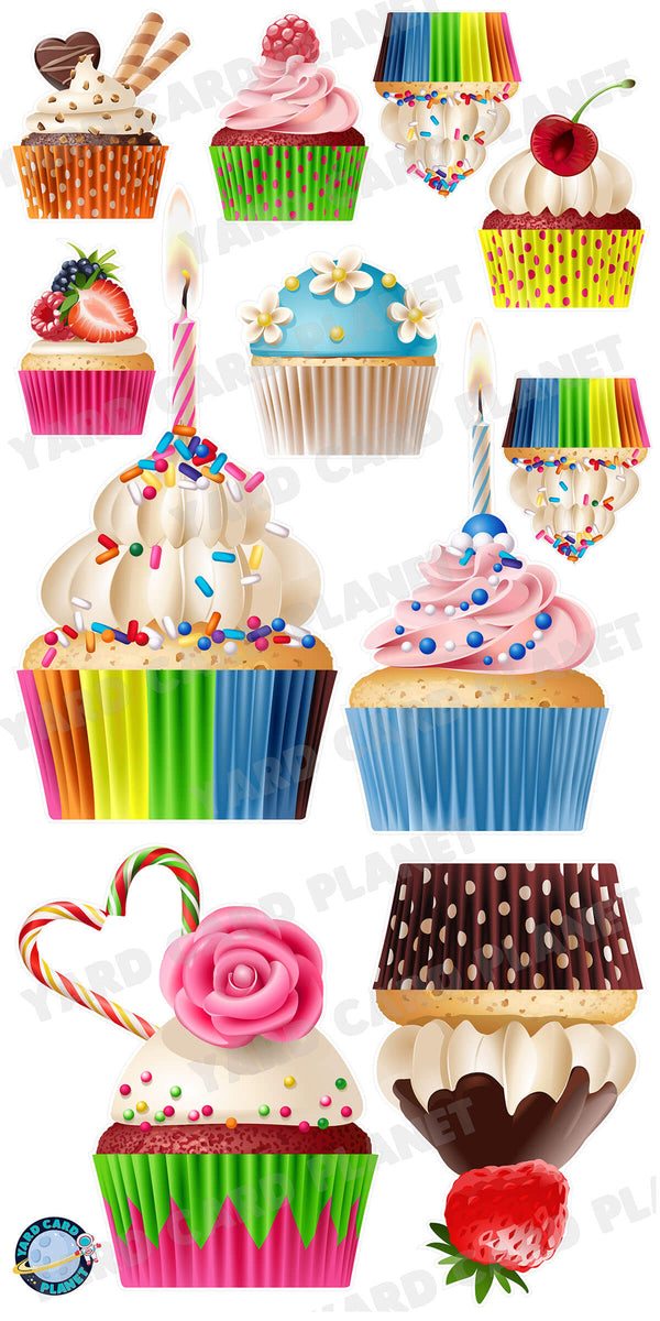Delicious Cupcakes Yard Card Flair Set