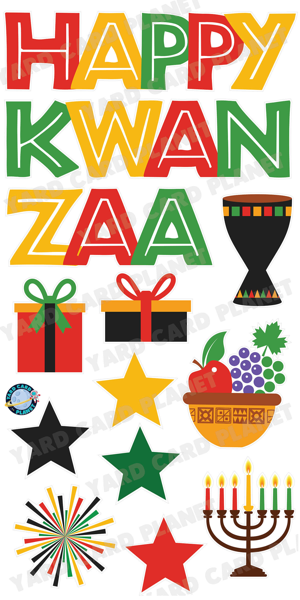 Happy Kwanzaa Card Lettering Calligraphy Vector Illustration - Arte vetorial de Happy Kwanzaa Card Lettering Calligraphy Vector Illustration - Arte vetorial de