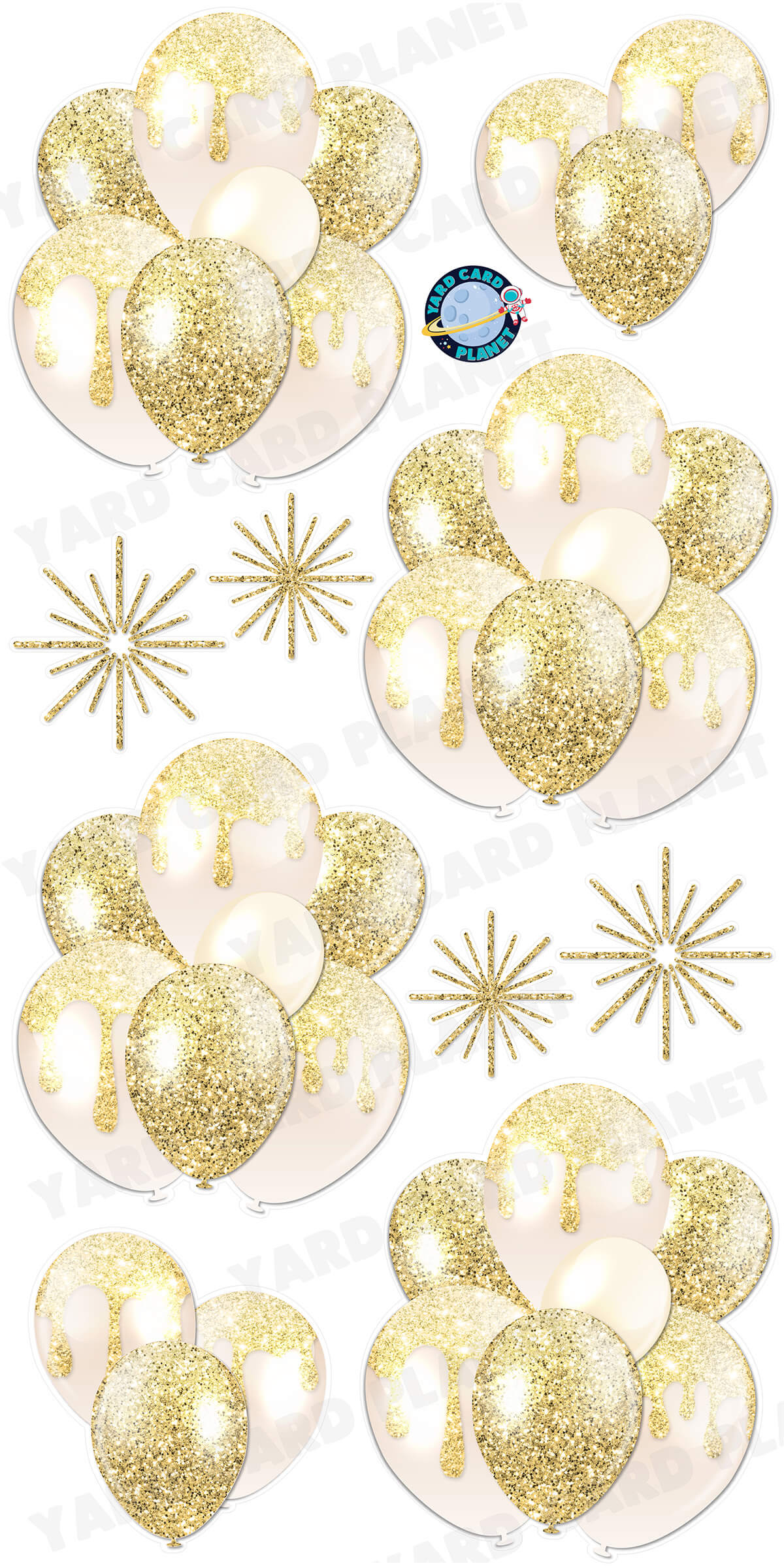 Gold shops Glitter Balloons Yard Cards (F403HS)