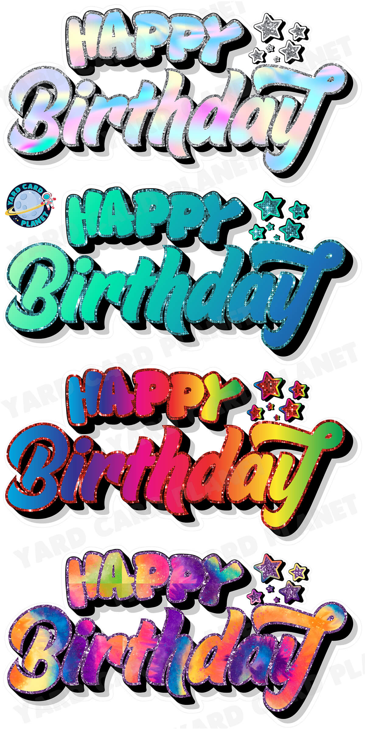 Happy Birthday Yard Cards,UV online High resolution Coroplast printing HALF SHEET.