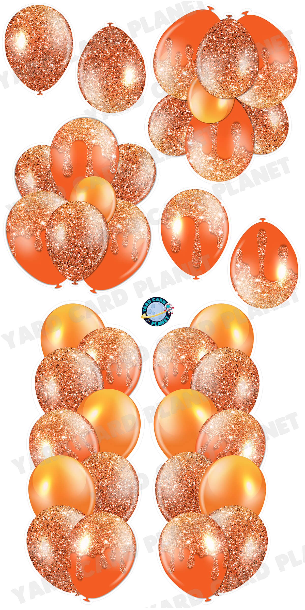 Orange Chunky authentic Glitter - Decorations - Full Sheet Bundle - 21 Piece Yard Sign Set