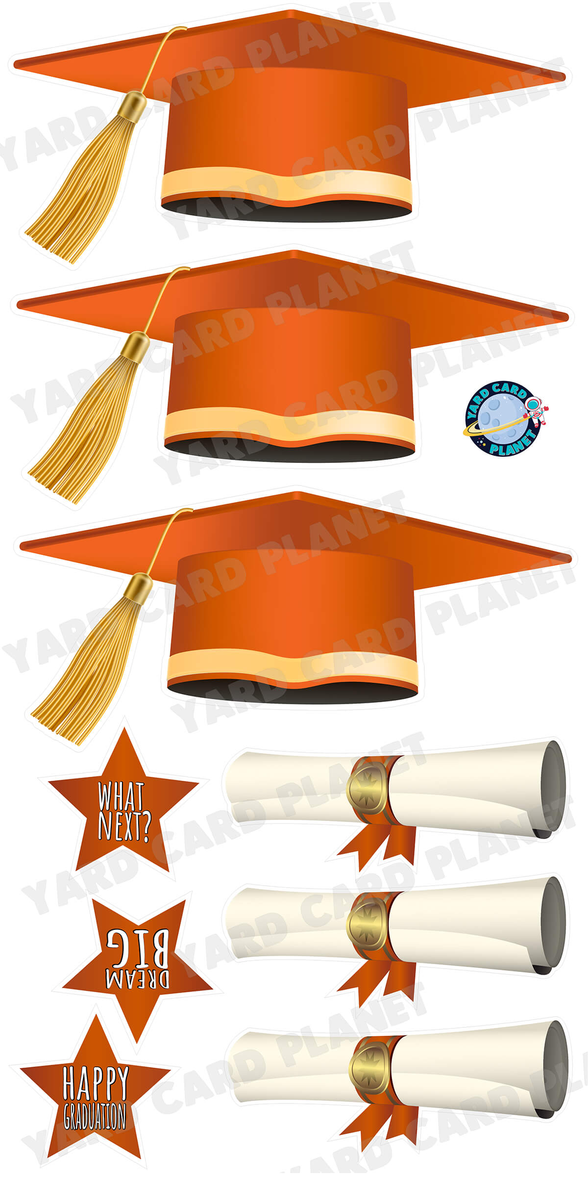 Orange & Navy Floral Graduation Cap cover