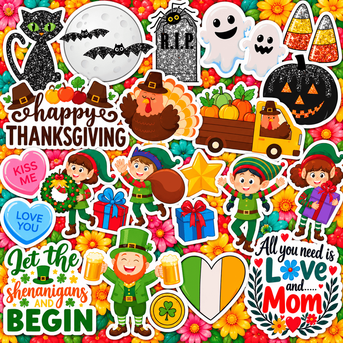 Holiday Half Sheet Yard Card Flair Sets