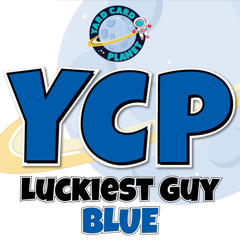  12" Luckiest Guy 41 pc. Letters and Symbols Set in Blue Solid Color