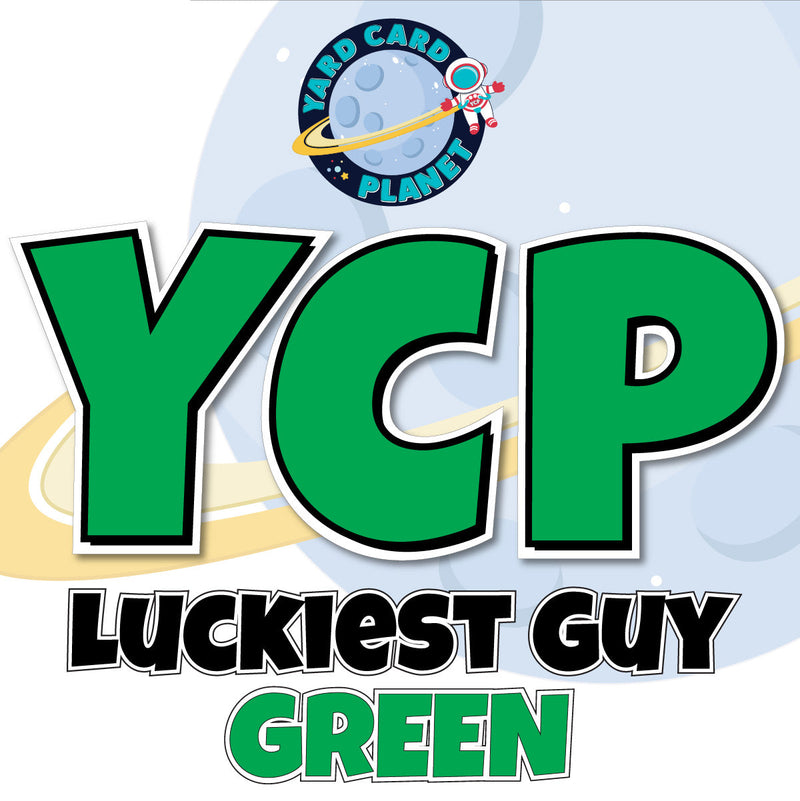  12" Luckiest Guy 41 pc. Letters and Symbols Set in Green Solid Color