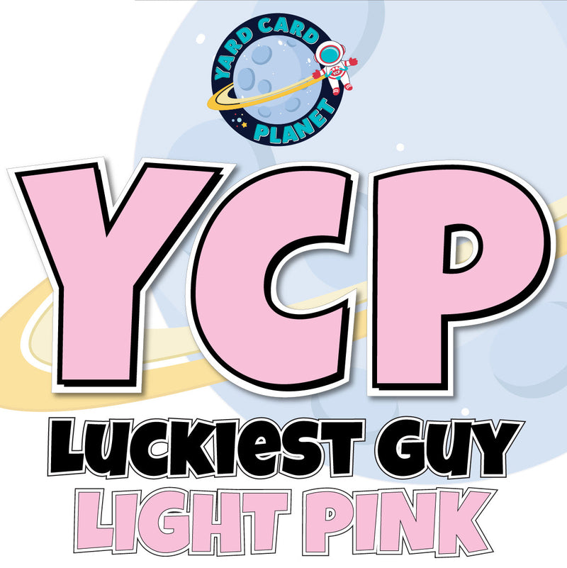  12" Luckiest Guy 41 pc. Letters and Symbols Set in Light Pink Solid Color