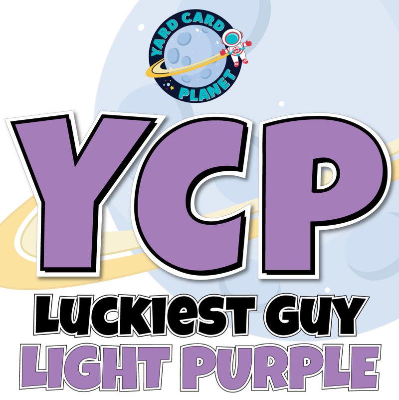  12" Luckiest Guy 41 pc. Letters and Symbols Set in Light Purple Solid Color