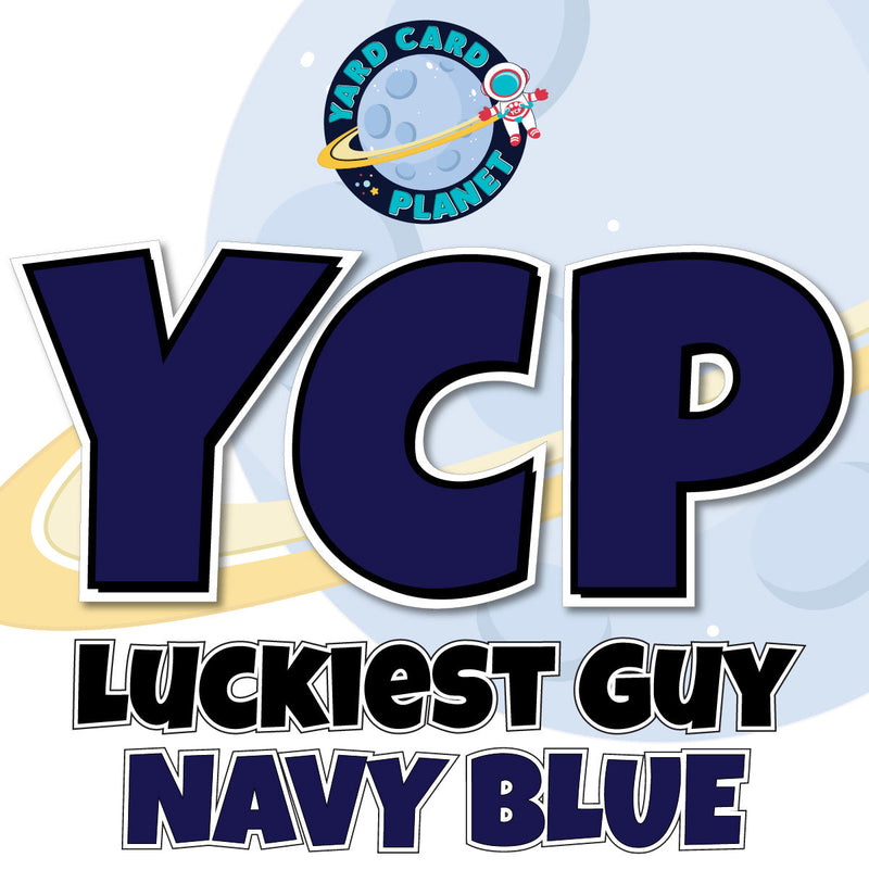  12" Luckiest Guy 41 pc. Letters and Symbols Set in Navy Blue Solid Color