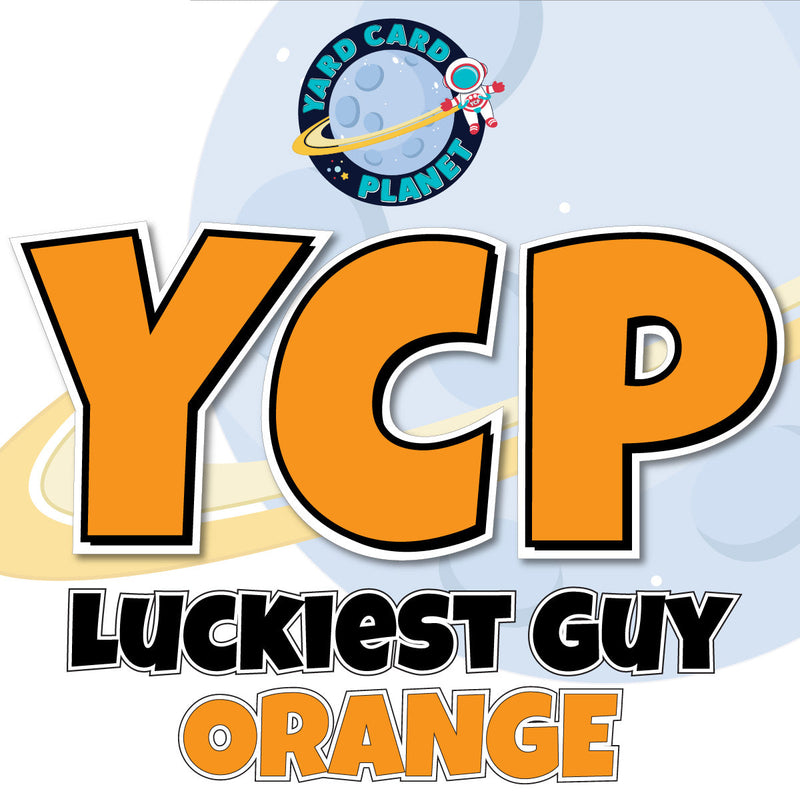  12" Luckiest Guy 41 pc. Letters and Symbols Set in Orange Solid Color