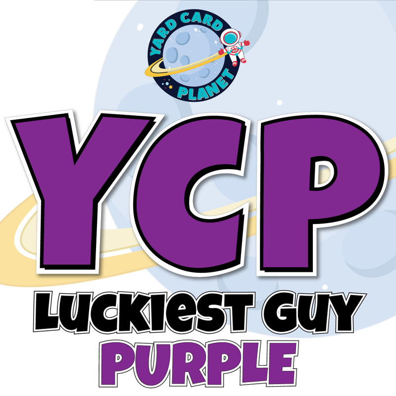  12" Luckiest Guy 41 pc. Letters and Symbols Set in Purple Solid Color