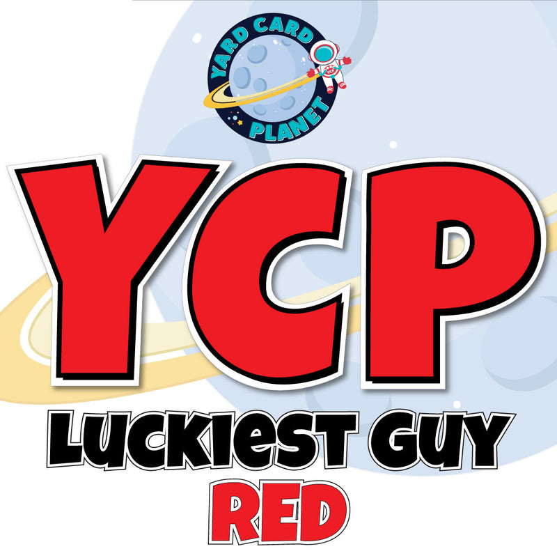  12" Luckiest Guy 41 pc. Letters and Symbols Set in Red Solid Color