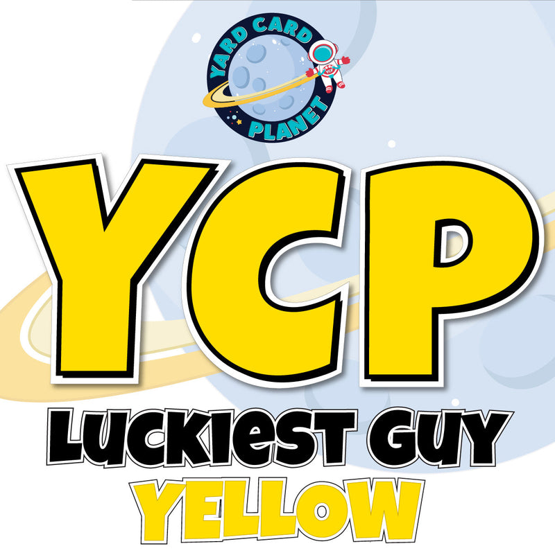  12" Luckiest Guy 41 pc. Letters and Symbols Set in Yellow Solid Color