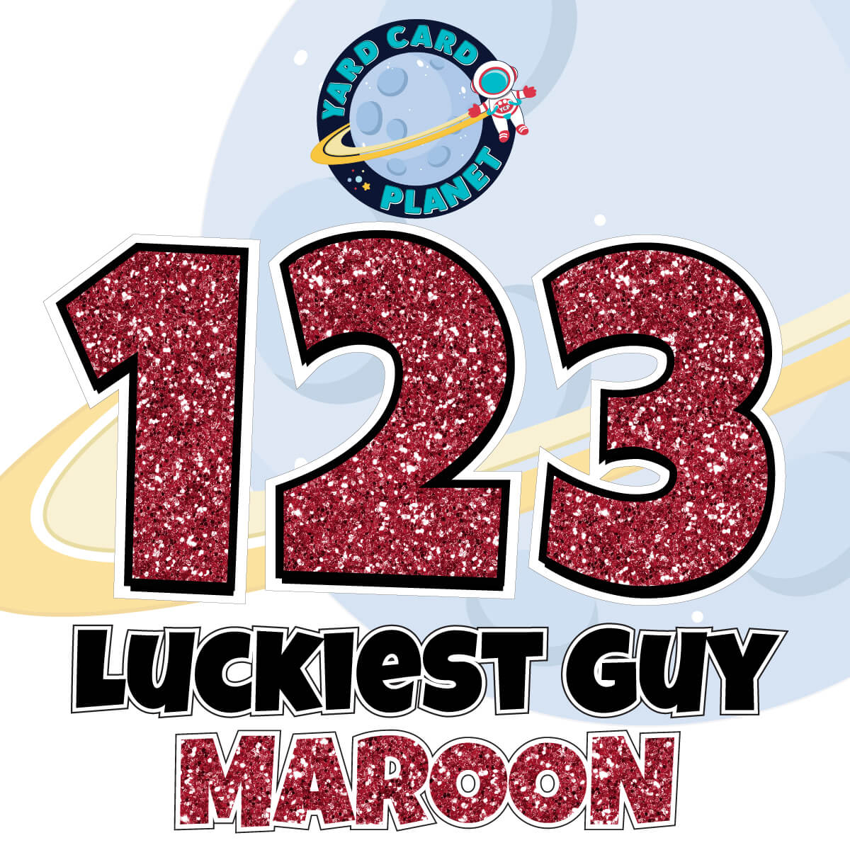 18" Luckiest Guy 52 pc. Numbers and Symbols Set in Glitter Pattern