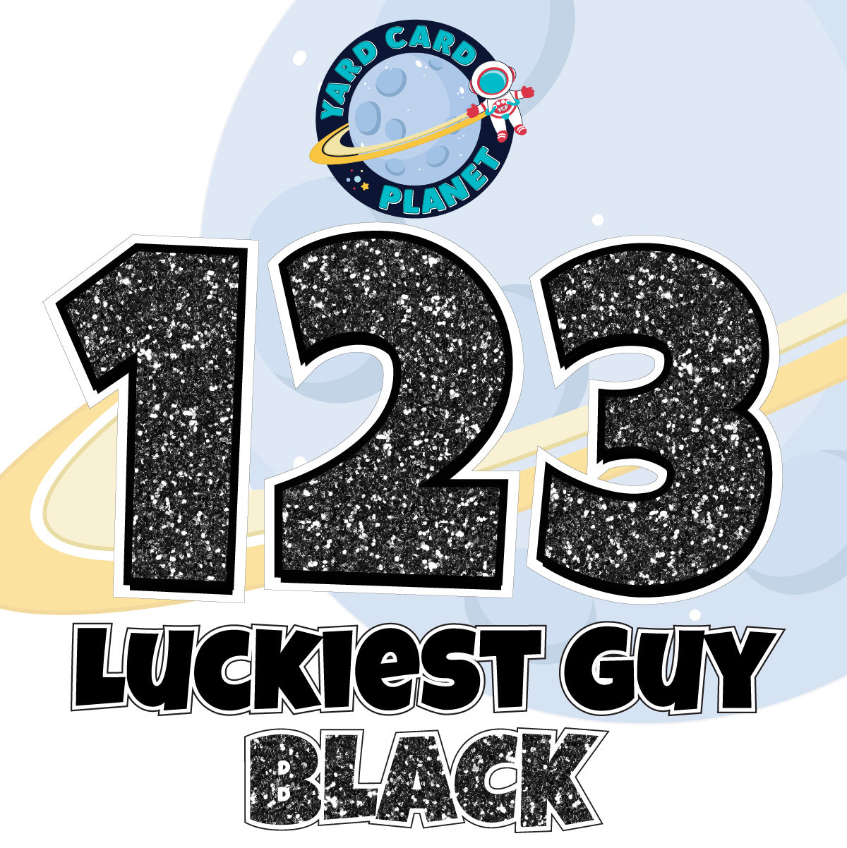 18" Luckiest Guy 52 pc. Numbers and Symbols Set in Glitter Pattern