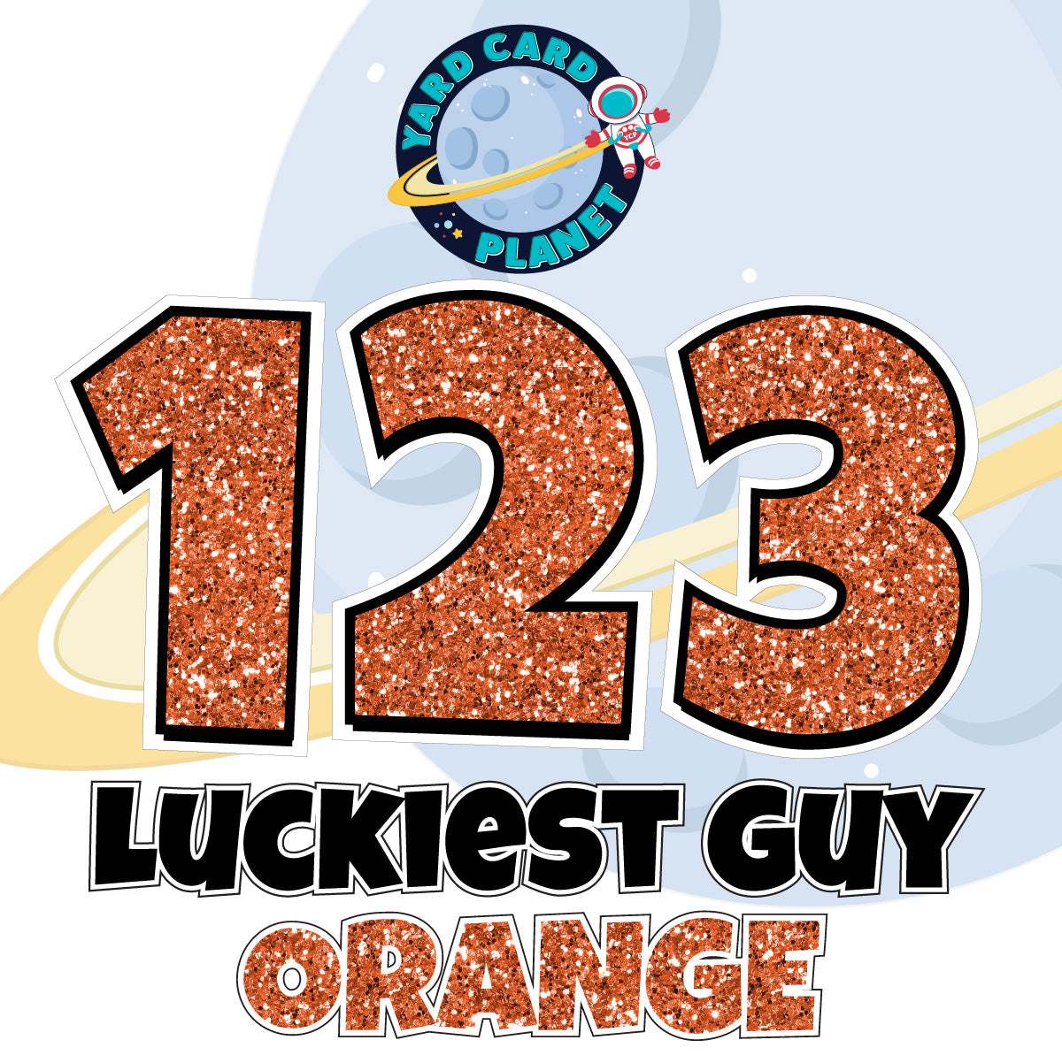 18" Luckiest Guy 52 pc. Numbers and Symbols Set in Glitter Pattern