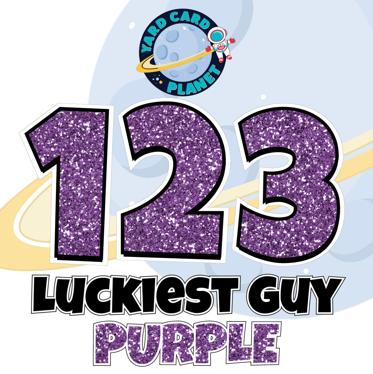 18" Luckiest Guy 52 pc. Numbers and Symbols Set in Glitter Pattern