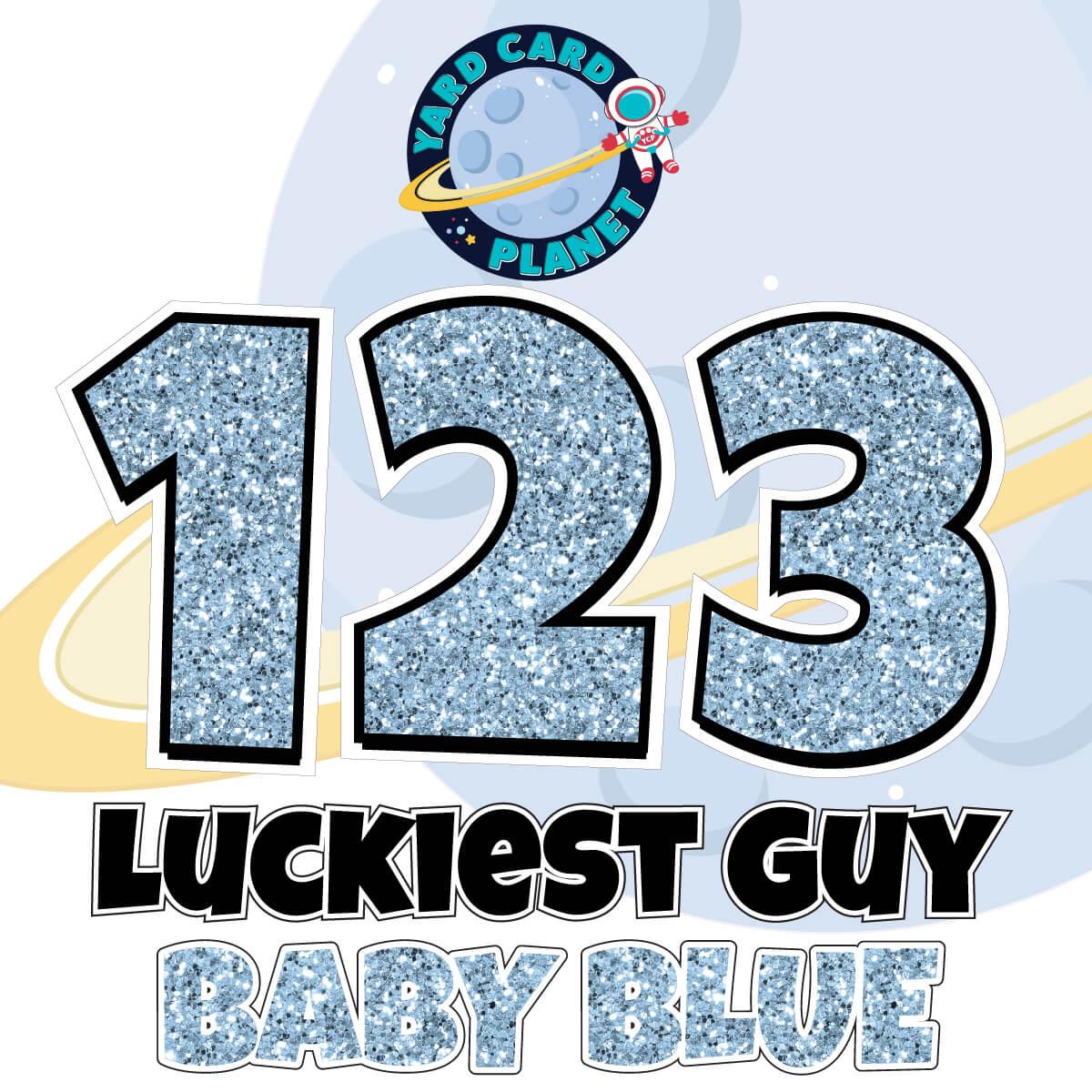 18" Luckiest Guy 52 pc. Numbers and Symbols Set in Glitter Pattern