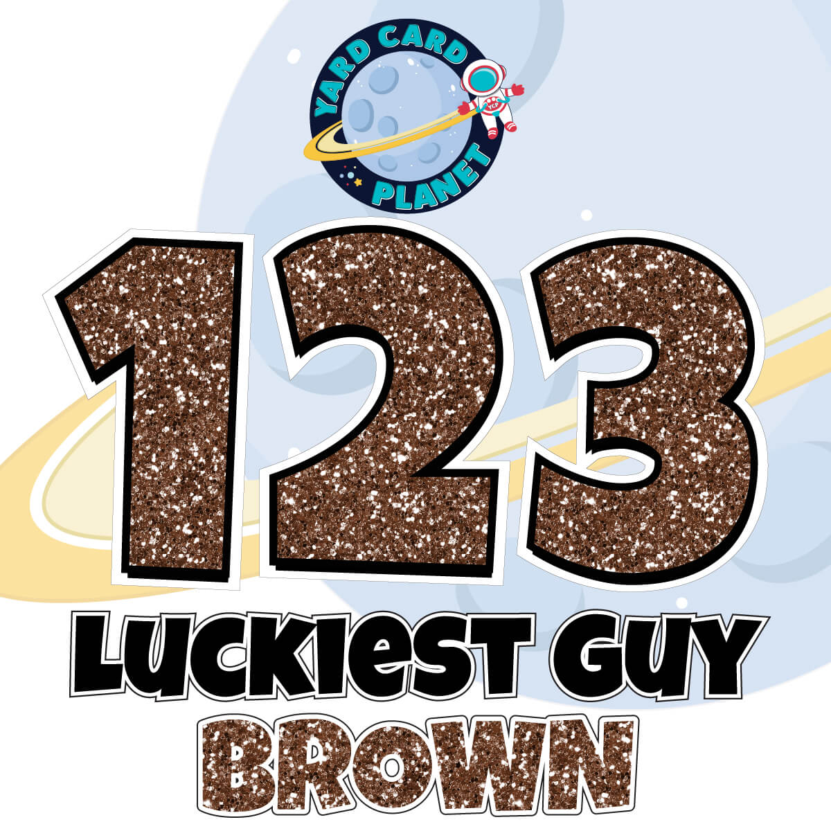 18" Luckiest Guy 52 pc. Numbers and Symbols Set in Glitter Pattern