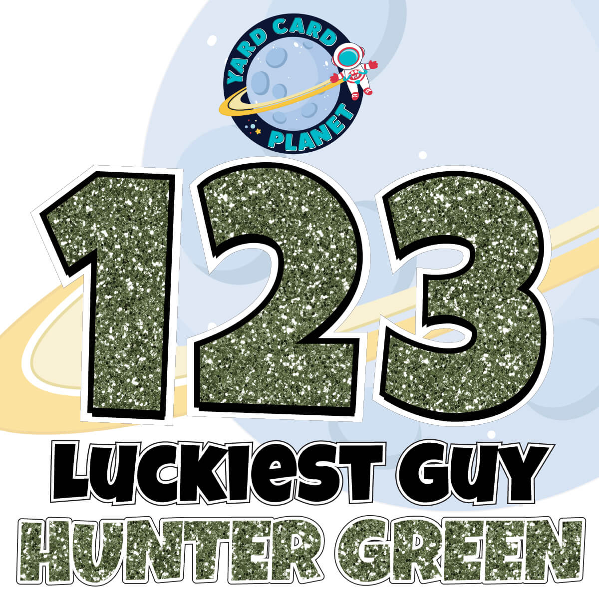 18" Luckiest Guy 52 pc. Numbers and Symbols Set in Glitter Pattern