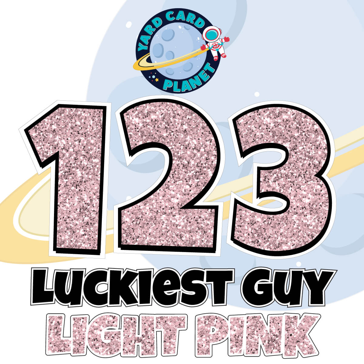 18" Luckiest Guy 52 pc. Numbers and Symbols Set in Glitter Pattern
