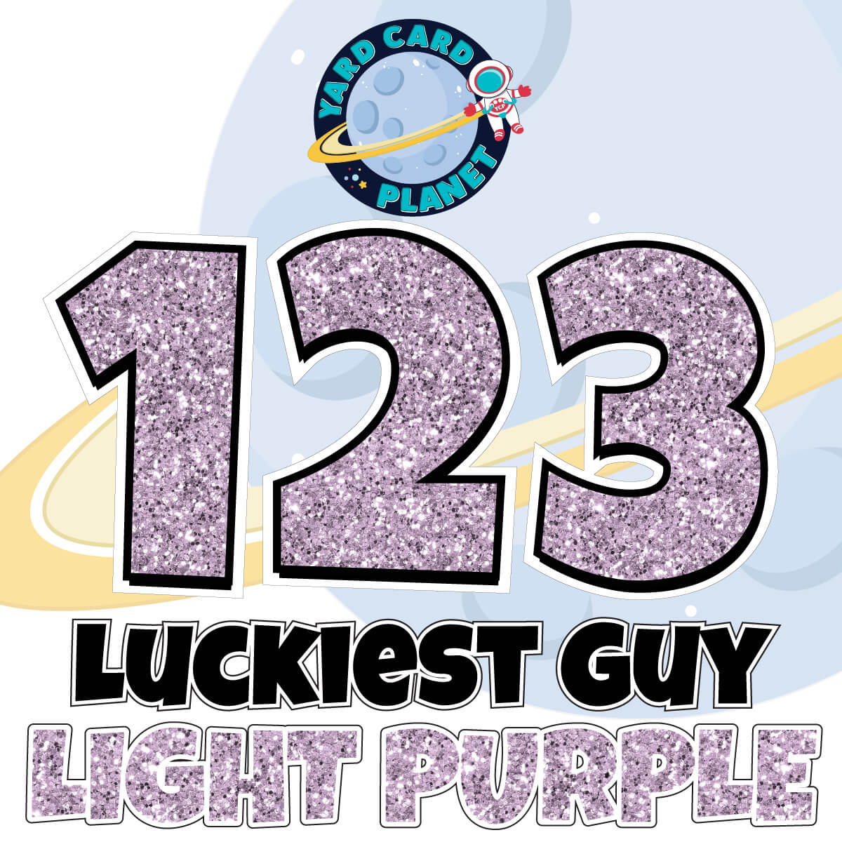 18" Luckiest Guy 52 pc. Numbers and Symbols Set in Glitter Pattern