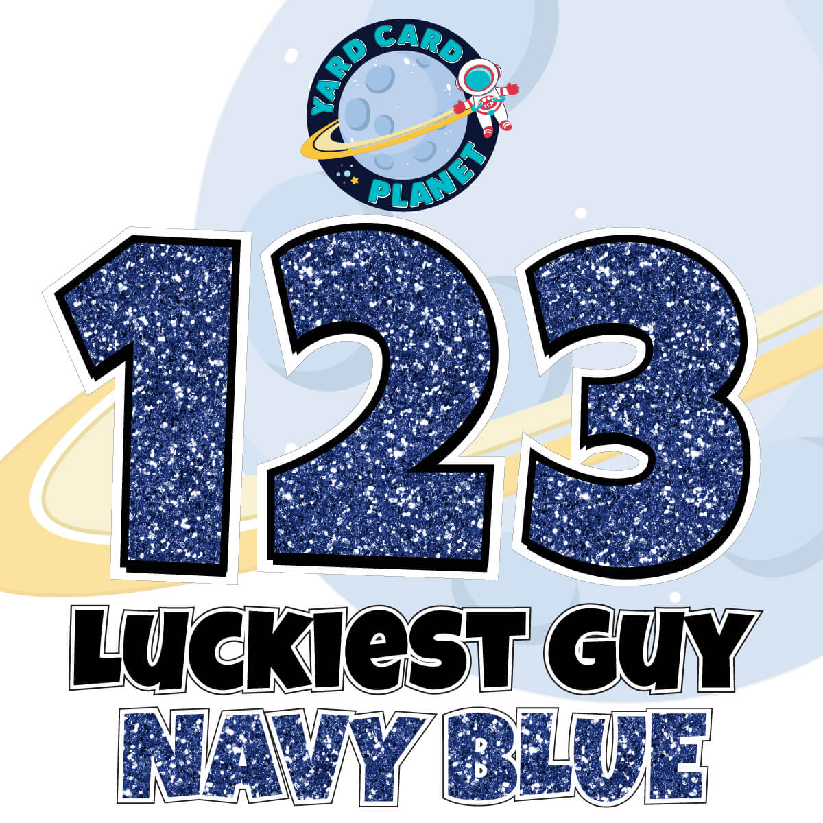 18" Luckiest Guy 52 pc. Numbers and Symbols Set in Glitter Pattern