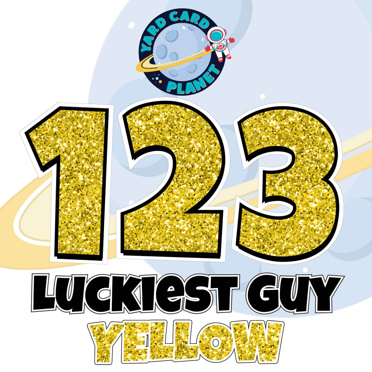 18" Luckiest Guy 52 pc. Numbers and Symbols Set in Glitter Pattern