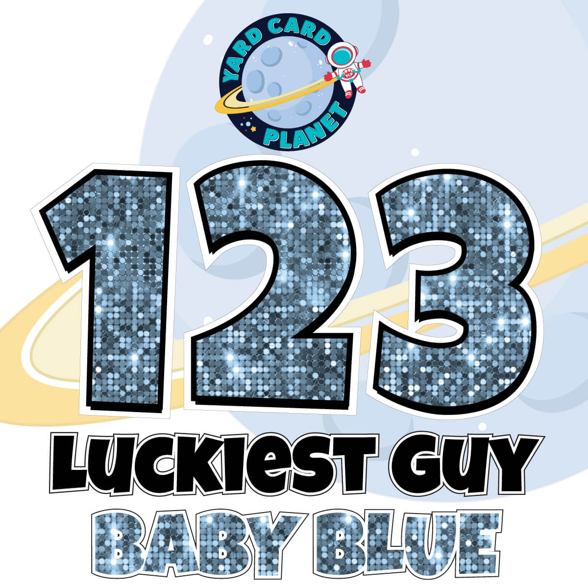 18" Luckiest Guy 52 pc. Numbers and Symbols Set in Sequin Pattern