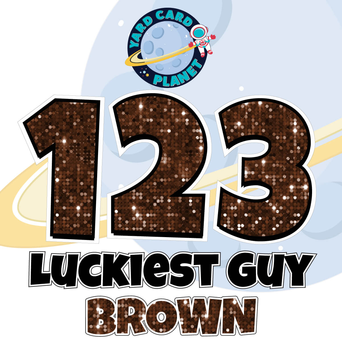 18" Luckiest Guy 52 pc. Numbers and Symbols Set in Sequin Pattern