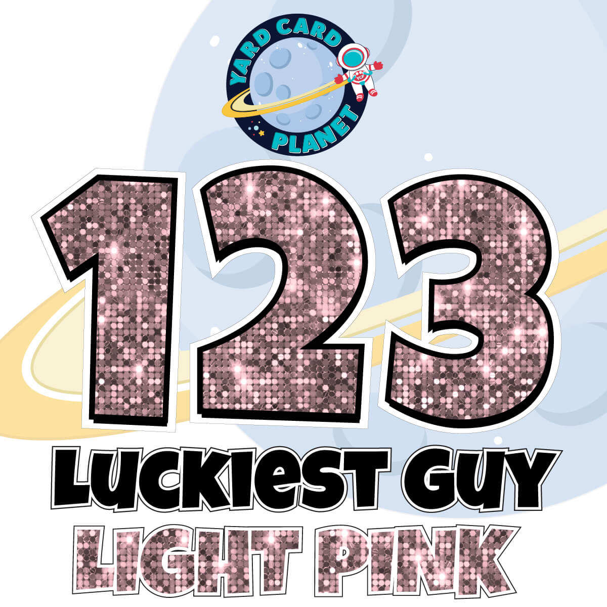 18" Luckiest Guy 52 pc. Numbers and Symbols Set in Sequin Pattern