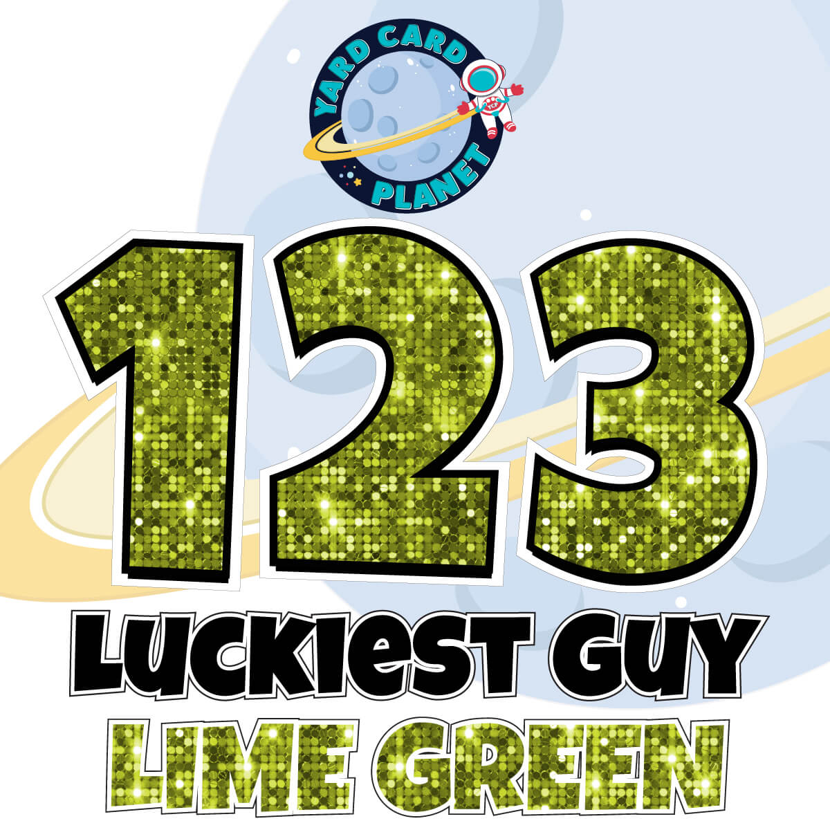 18" Luckiest Guy 52 pc. Numbers and Symbols Set in Sequin Pattern