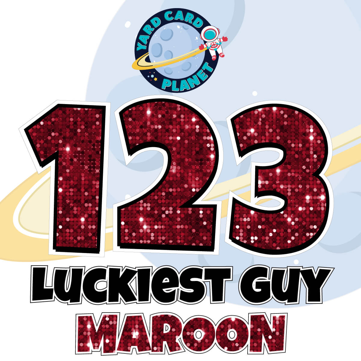 18" Luckiest Guy 52 pc. Numbers and Symbols Set in Sequin Pattern