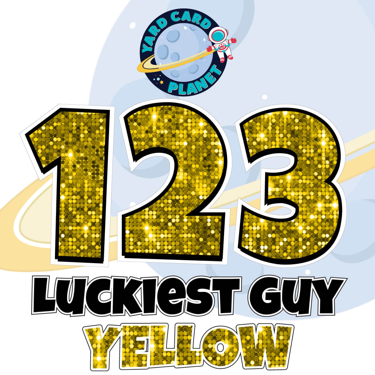 18" Luckiest Guy 52 pc. Numbers and Symbols Set in Sequin Pattern