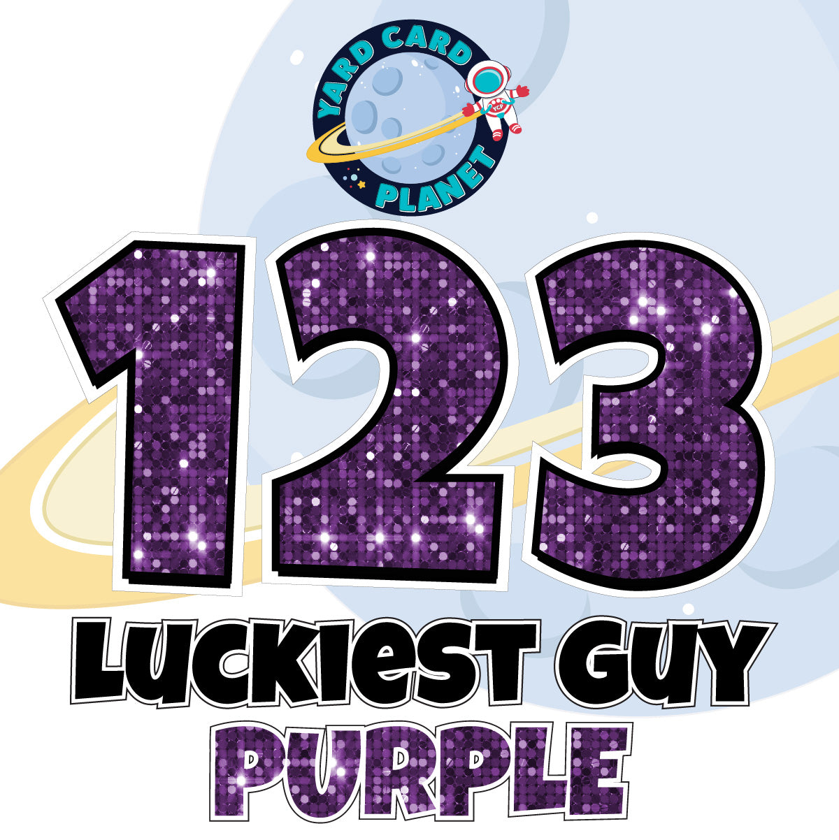 18" Luckiest Guy 52 pc. Numbers and Symbols Set in Sequin Pattern