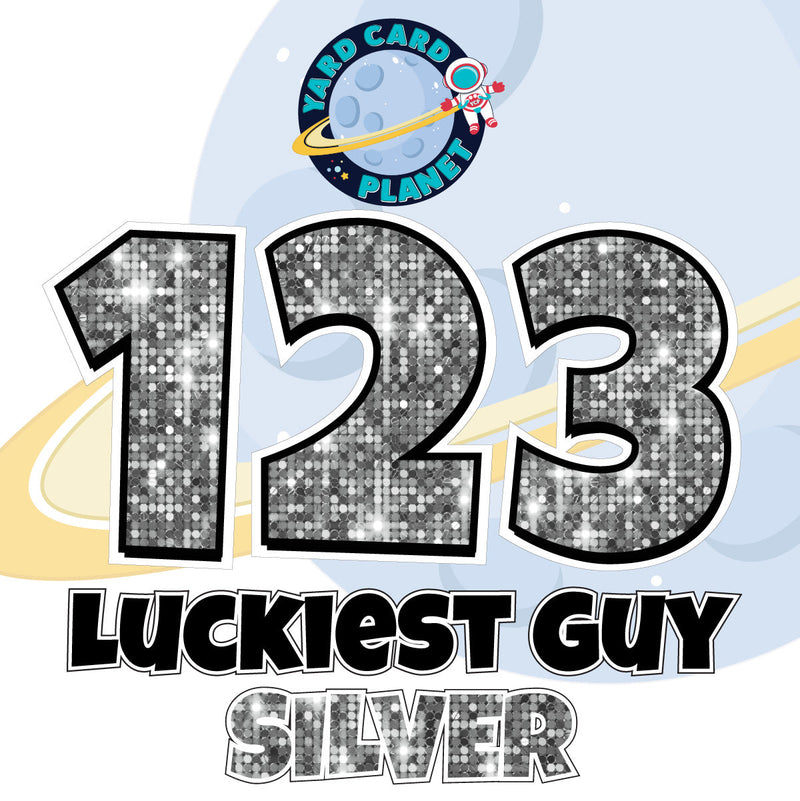 18" Luckiest Guy 52 pc. Numbers and Symbols Set in Sequin Pattern