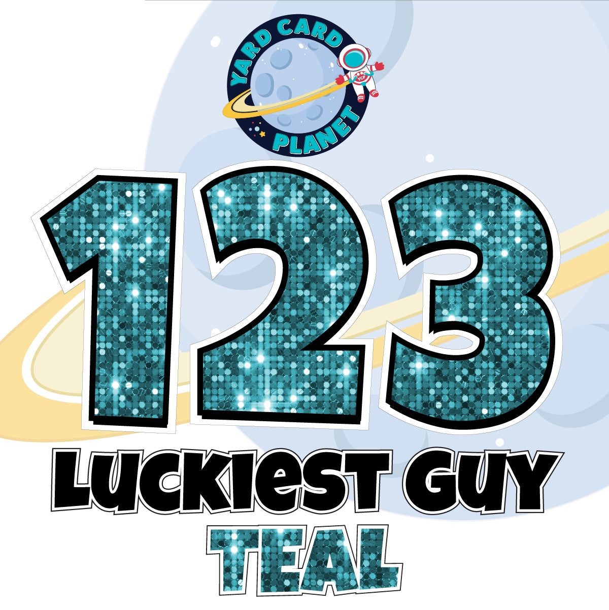 18" Luckiest Guy 52 pc. Numbers and Symbols Set in Sequin Pattern