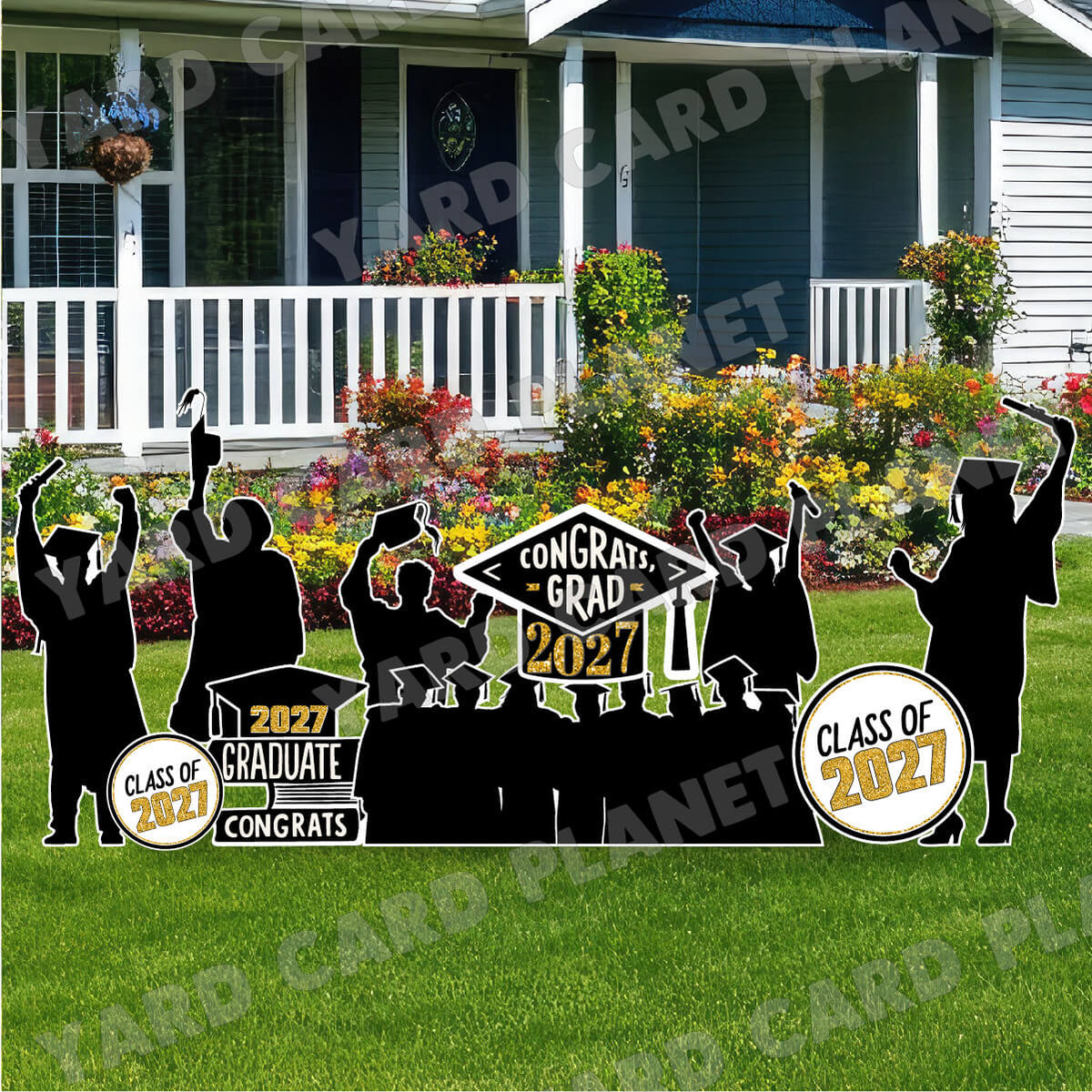 Silhouette Graduation Yard Card Flair Set