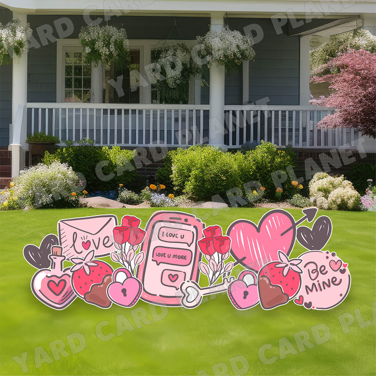 Be Mine My Love Yard Card Flair Set