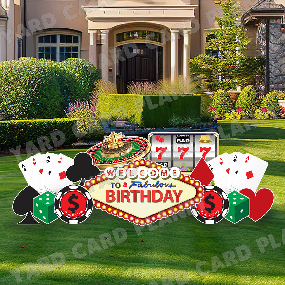 Las Vegas Birthday EZ Quick Sign and Yard Card Flair Set